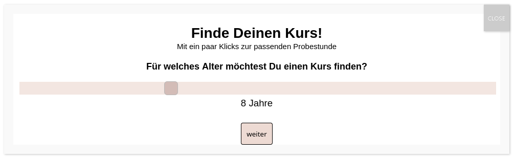 CourseFinder: Altersauswahl