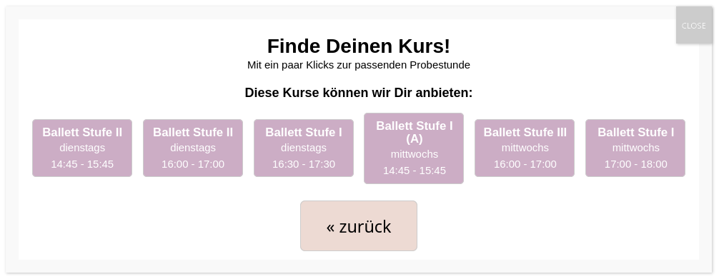 CourseFinder: Kursauswahl